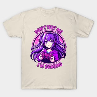 Purple anime girl gamer T-Shirt